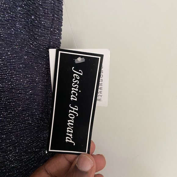 NEW JESSICA HOWARD WOMEN'S SPARKLE SHEATH PARTY DRESS (DK Gray and Silver) SZ 16 - Picture 7 of 10